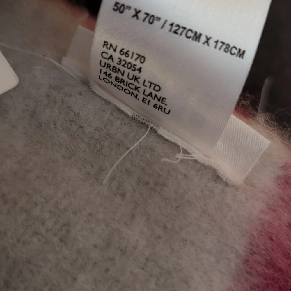 Anthropologie Soft Beige Plaid Throw